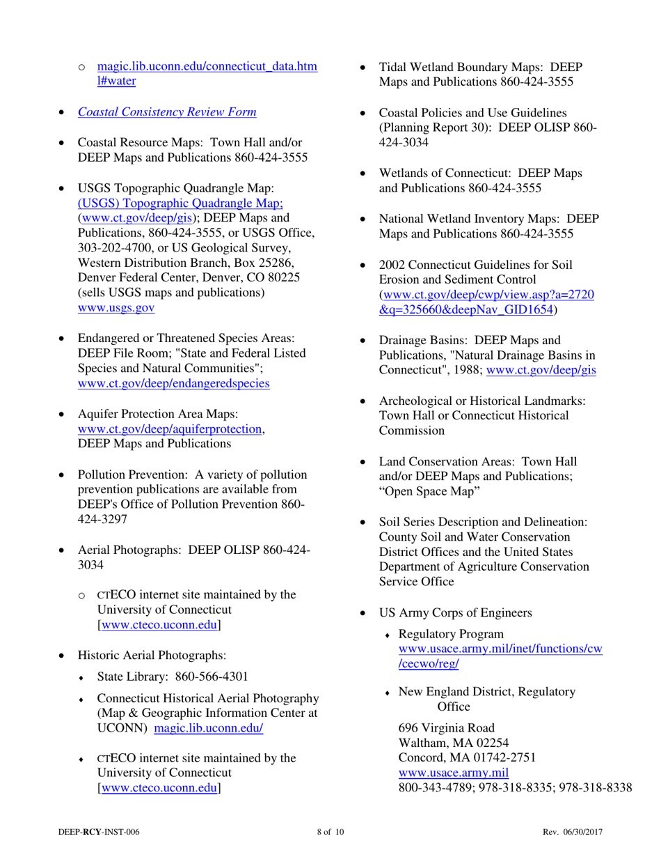 Instructions for Form DEEP-RCY-REG-006 General Permit Registration Form for the Addition of Grass Clippings at Registered Leaf Composting Facilities - Connecticut, Page 8