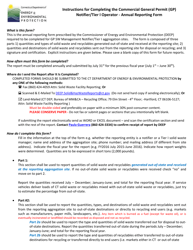 Document preview: Instructions for Commercial General Permit (Gp) Notifier/Tier I Operator - Annual Reporting Form - Connecticut