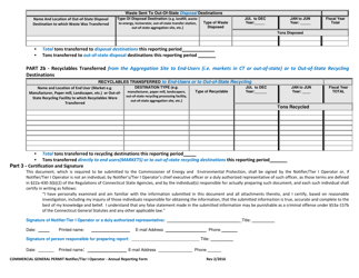 Commercial General Permit Notifier/Tier I Operator - Annual Reporting Form - Connecticut, Page 2