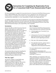 Document preview: Instructions for Form DEP-SW-REG-003 Registration Form for a Connecticut Solid Waste Demonstration Project - Connecticut