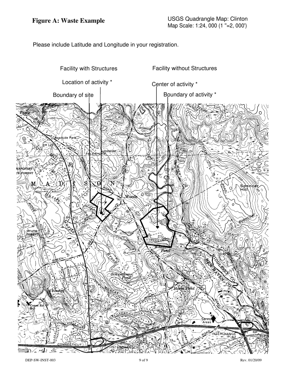 Instructions for Form DEP-SW-REG-003 Registration Form for a Connecticut Solid Waste Demonstration Project - Connecticut, Page 9