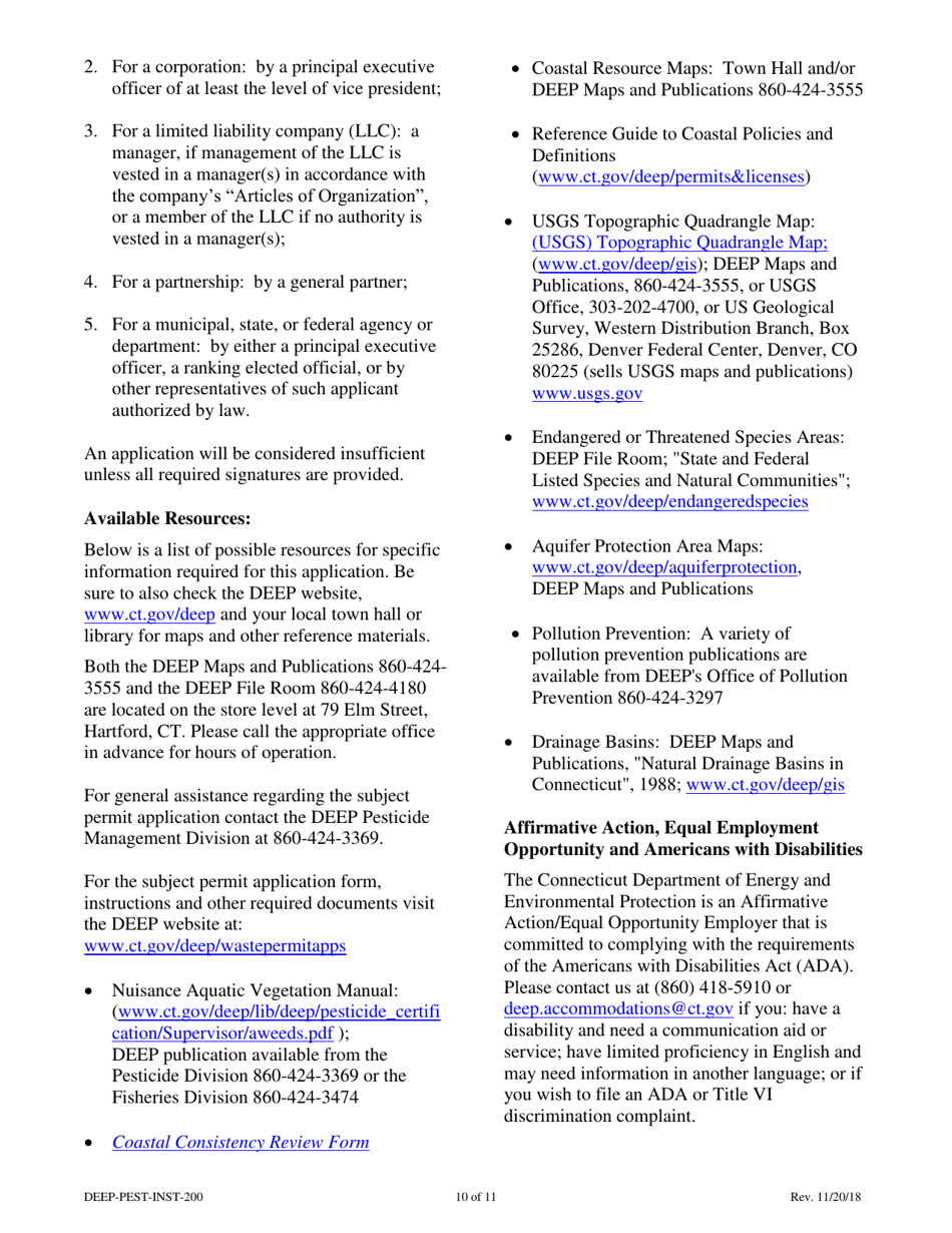 Download Instructions for Form DEEPPESTAPP200 Permit Application for