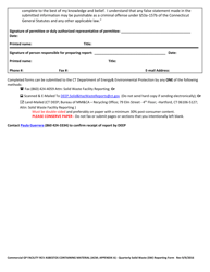 Appendix A Commercial Gp Facility Receiving Asbestos Containing Material - Quarterly Solid Waste (SW) Reporting Form - Connecticut, Page 3