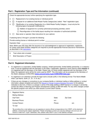 Form DEEP-MM-REG-001 General Permit Registration Form to Construct and Operate a Commercial Facility for the Management of Recyclable Materials and Certain Solid Wastes - Connecticut, Page 2