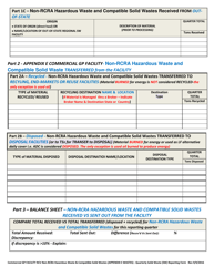 Appendix E Commercial Gp Facility Receiving Non-rcra Hazardous Waste and Compatible Solid Waste - Quarterly Solid Waste (SW) Reporting Form - Connecticut, Page 2
