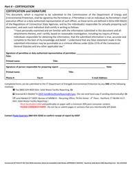Appendix E Commercial Gp Facility Receiving Non-rcra Hazardous Waste and Compatible Solid Waste - Quarterly Solid Waste (SW) Reporting Form - Connecticut, Page 3