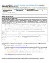 Appendix G Commercial Gp Facility Receiving Universal Waste and Compatible Solid Wastes - Quarterly Solid Waste (SW) Reporting Form - Connecticut, Page 3