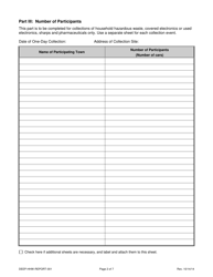 Form DEEP-HHW-REPORT-001 Hazardous Waste Reporting Form - Connecticut, Page 2