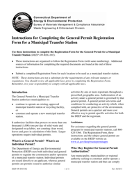 Instructions for Form DEEP-SW-REG-002 General Permit Registration Form for a Municipal Transfer Station - Connecticut