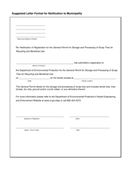Form DEP-RCY-REG-013 General Permit Registration Form for the Storage and Processing of Scrap Tires for Recycling and Beneficial Use - Connecticut, Page 7