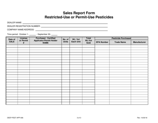 Form DEEP-PEST-APP-006 Pesticide Dealer Registration - Connecticut, Page 3