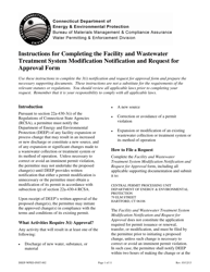 Document preview: Instructions for Form DEEP-WPED-APP-002 Facility and Wastewater Treatment System Modification Notification and Request for Approval - Connecticut