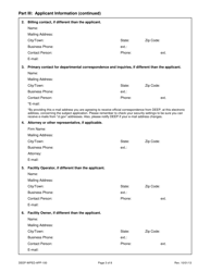 Form DEEP-WPED-APP-100 Permit Application for Wastewater Discharges From Manufacturing, Commercial, and Other Activities - Connecticut, Page 3
