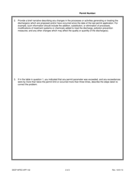 Form DEEP-WPED-APP-102 Attachment W Renewal of an Existing Permit or Other Discharges Previously Licensed by Deep - Connecticut, Page 2