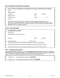 Form DEP-WPED-REG-018 General Permit Registration Form for the Discharge of Domestic Sewage - Connecticut, Page 3