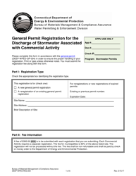 Form DEEP-WPED-REG-004 General Permit Registration for the Discharge of Stormwater Associated With Commercial Activity - Connecticut