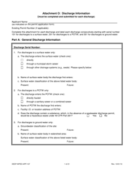 Document preview: Form DEEP-WPED-APP-107 Attachment O Discharge Information - Connecticut