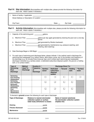 Form DEP-WD-REG-005 General Permit Registration Form for the Discharge of Swimming Pool Wastewater From a Public Pool - Connecticut, Page 2
