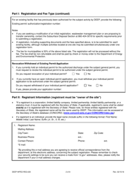 Form DEEP-WPED-REG-025 General Permit Registration Form to Discharge From Subsurface Sewage Disposal Systems Serving Existing Facilities - Connecticut, Page 2