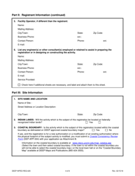 Form DEEP-WPED-REG-025 General Permit Registration Form to Discharge From Subsurface Sewage Disposal Systems Serving Existing Facilities - Connecticut, Page 4