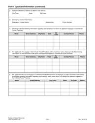 Form DEEP-FOR-APP-100 Application for Commercial Forest Practitioner Certification - Connecticut, Page 2