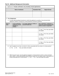 Form DEEP-FOR-APP-100 Application for Commercial Forest Practitioner Certification - Connecticut, Page 3