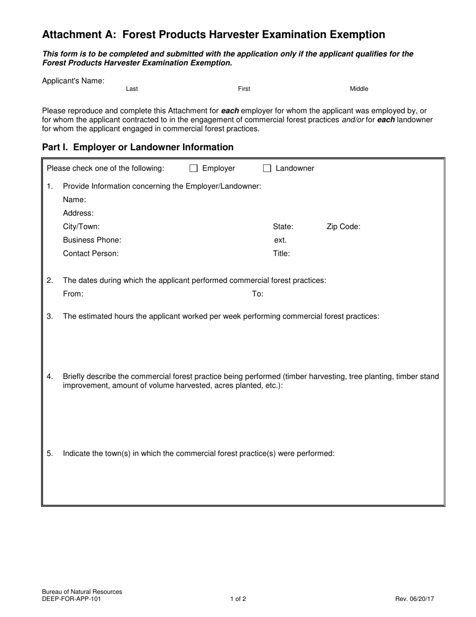 Form DEEP-FOR-APP-100 Application for Commercial Forest Practitioner Certification - Connecticut, Page 5