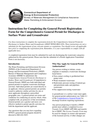 Document preview: Instructions for Form DEEP-WPED-REG-28 General Permit Registration Form for the Comprehensive General Permit for Discharges to Surface Water and Groundwater - Connecticut