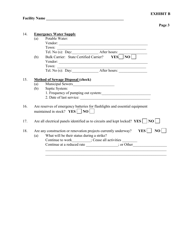 Exhibit B Physical Environment/Fire Safety Pre-strike Questionnaire - Connecticut, Page 3