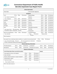 Borrelia Miyamotoi Case Report Form - Connecticut, Page 2