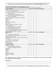 General Enteric Diseases Interview Form - Yersinia - Connecticut, Page 3