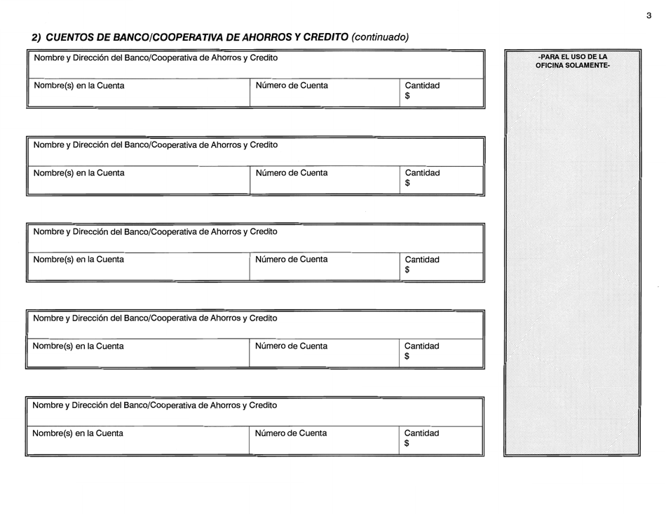 Formulario W-1-SAS Aplicacion Para La Determinacion De Bienes Personales Del Esposo (De La Esposa) - Connecticut (Spanish), Page 3