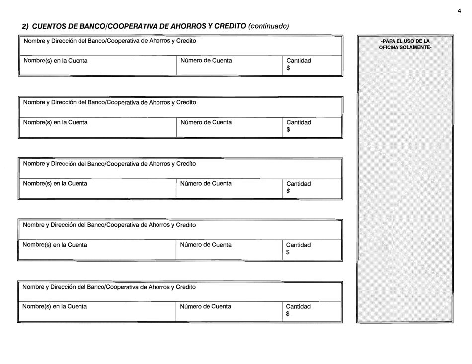 Formulario W-1-SAS Aplicacion Para La Determinacion De Bienes Personales Del Esposo (De La Esposa) - Connecticut (Spanish), Page 4