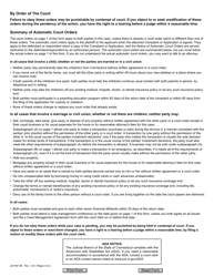 Form JD-FM-158 Notice of Automatic Court Orders - Connecticut, Page 2