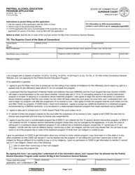 Document preview: Form JD-CR-44 Pretrial Alcohol Education Program Application - Connecticut