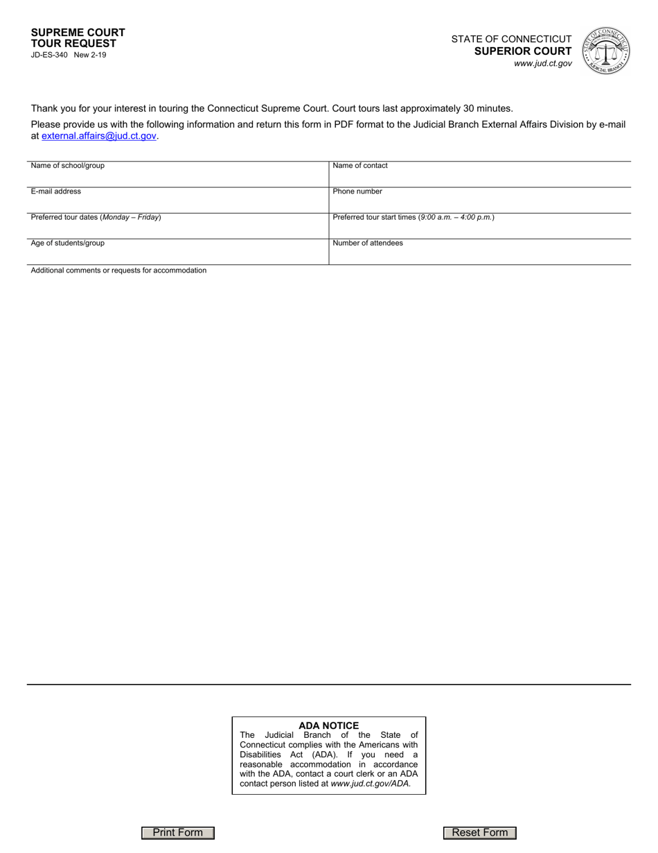 Form JD-ES-340 - Fill Out, Sign Online And Download Fillable PDF ...