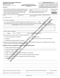 Form JD-FM-222PT Application for Emergency Ex Parte Order of Custody - Connecticut (Portuguese)