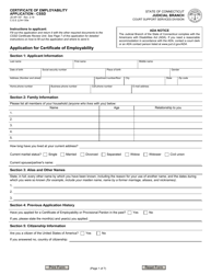 Document preview: Form JD-AP-187 Certificate of Employability Application - Cssd - Connecticut