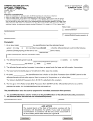 Document preview: Form JD-HM-20 Summary Process (Eviction) Complaint Termination of Lease by Lapse of Time - Connecticut