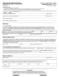Form JD-HM-23 &quot;Entry and Detainer Proceedings Summons and Order to Show Cause&quot; - Connecticut