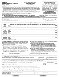 Form JD-HM-32 &quot;Summons - Summary Process (Eviction)&quot; - Connecticut