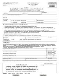 Document preview: Form JD-HM-22 Affidavit of Noncompliance With Stipulation - Connecticut