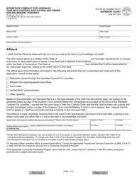 Form JD-JM-193 Interstate Compact for Juveniles - Take Into Custody Application and Order - Non-delinquent Runaway - Connecticut