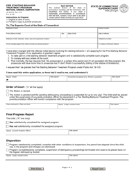 Document preview: Form JD-JM-216 Fire Starting Behavior Treatment Program Motion, Order and Disposition - Connecticut