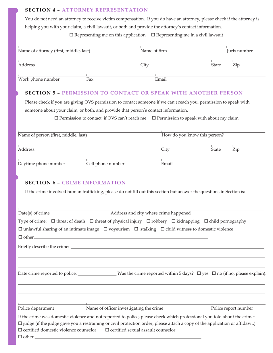 Form JD-VS-8EI Emotional Injury Application - Connecticut, Page 2