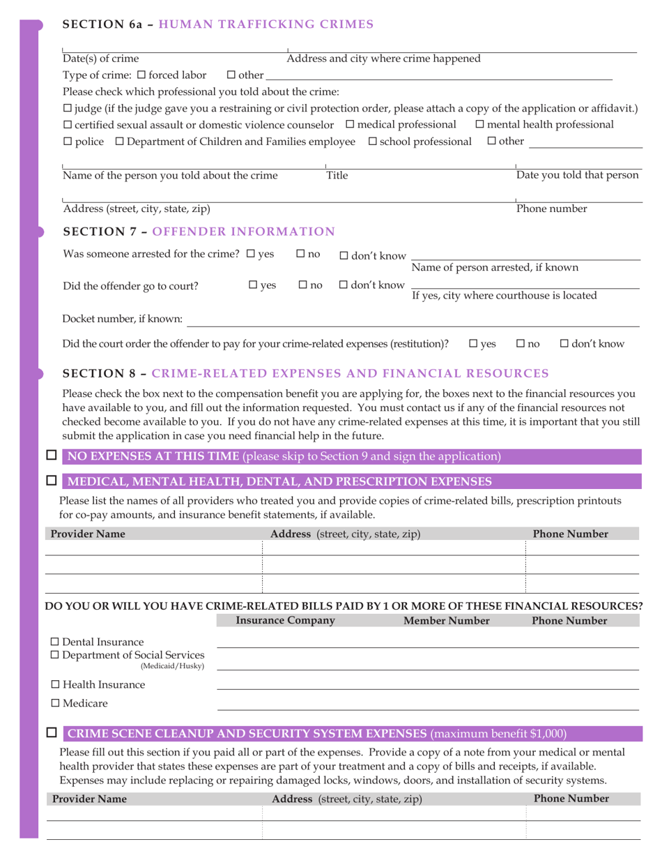 Form JD-VS-8EI Emotional Injury Application - Connecticut, Page 3
