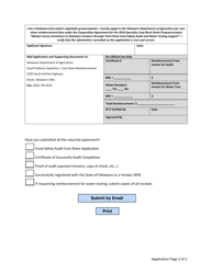 Food Safety Audit and Water Testing Cost-Share Program Application - Delaware, Page 2