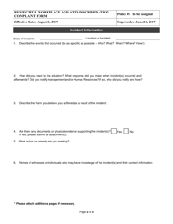 Appendix A Respectful Workplace and Anti-discrimination Complaint Form - Delaware, Page 2