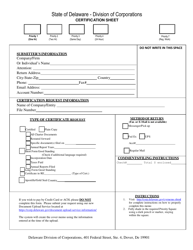 Certification Sheet - Delaware, Page 2