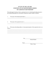 Certificate of Registered Series of a Limited Partnership - Delaware, Page 3